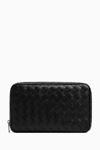 Medium Organiser in Intrecciato Leather