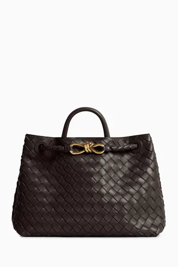 Medium Andiamo Crossbody Bag in Intrecciato Leather