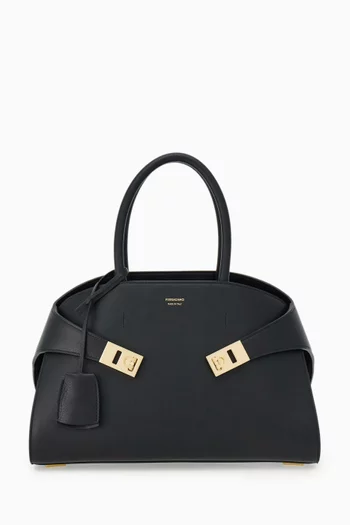 Small Hug Top Handle Bag in leather