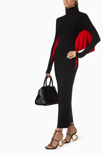 Batwing Colour Block Maxi Dress in Viscose