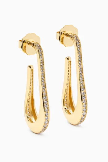 Elongated Tear Drop Earrings in 14kt Gold-plated Brass