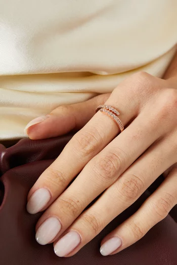 Pave Single Wrap Ring in Rose Gold-plated Brass