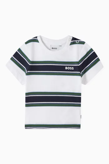 Logo Striped T-shirt in Cotton-jersey