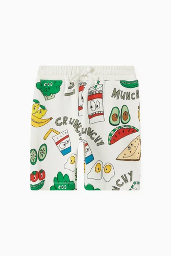 Crunchy Lunchy-print Shorts in Organic Cotton