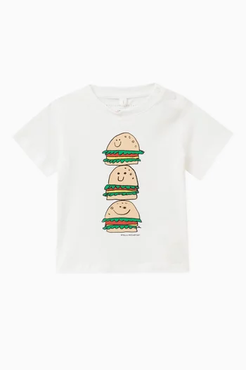 Hamburger-print T-shirt