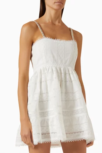 Canela Lace Mini Dress in Cotton