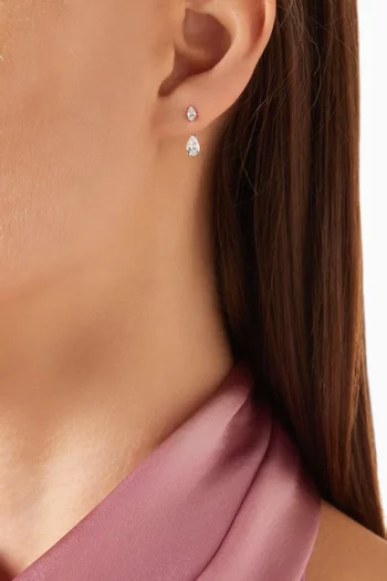 Pear-shaped Diamond Slider Earrings in 18kt White Gold
