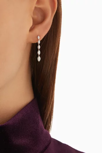 Marquise-cut Diamond Drop Earrings in 18kt White Gold