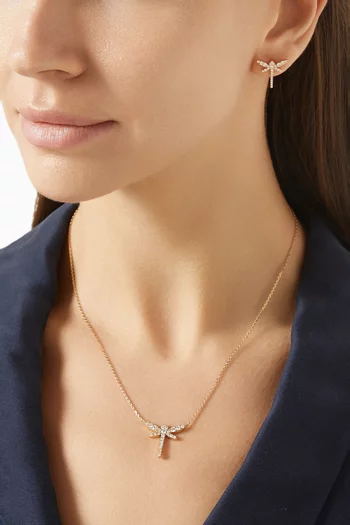 Dragonfly Pendant Diamond Necklace in 18kt Yellow Gold