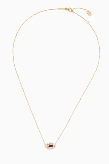 Evil Eye Ruby & Diamond Pendant in 18kt Yellow Gold