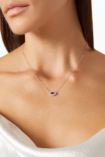 Evil Eye Ruby & Diamond Pendant Necklace in 18kt White Gold