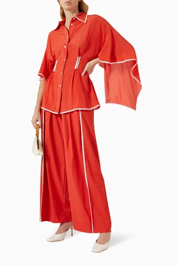 Waist Darted Shirt in Crepe-silk
