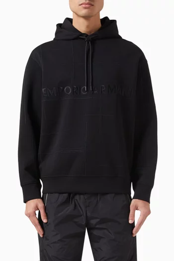 Embroidered Logo Hoodie in Cotton-blend