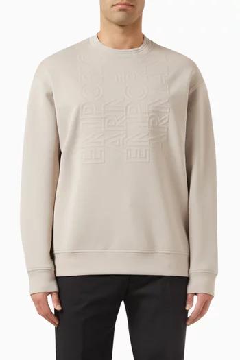 Embossed Logo Sweatshirt in Cotton-blend