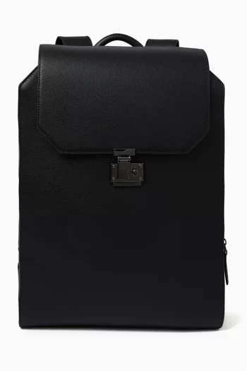 EA Logo Backpack in Tumbled Leather