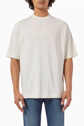 Macro EA Logo T-shirt in Cotton Jersey
