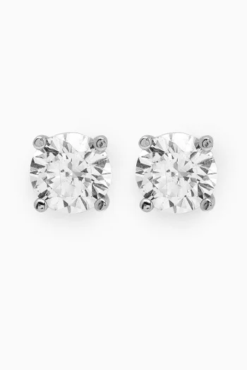 Crystal Stud Earrings in Sterling Silver