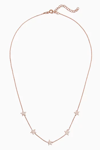 Star Stone Necklace in Rose Gold-plated Sterling Silver