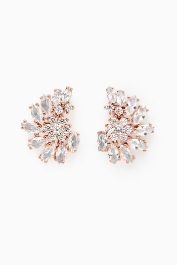 Stone Stud Earrings in Rose Gold-plated Sterling Silver