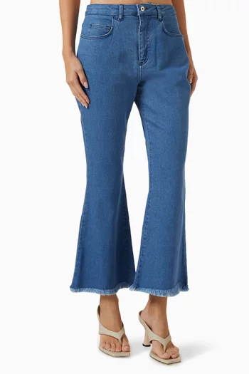 Capri Flared Jeans in Denim