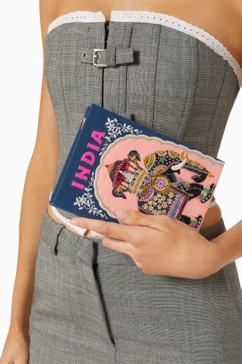 India Book Clutch in Silk & Felt