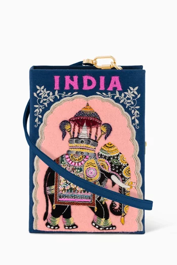 India Book Clutch in Silk & Felt