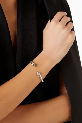 Cable Diamond Bracelet in 18kt Gold & Sterling Silver
