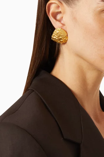 Thalassa Shell Earrings in 24kt Gold-plated Brass
