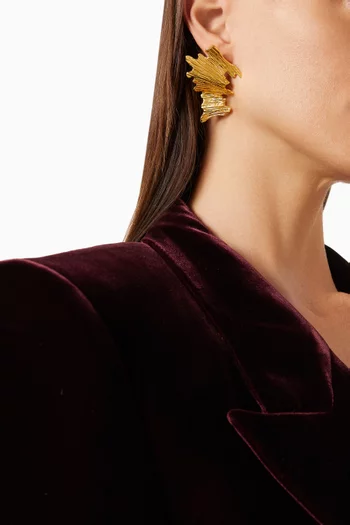 Gaia Lava Earrings in 24kt Gold-plated Brass
