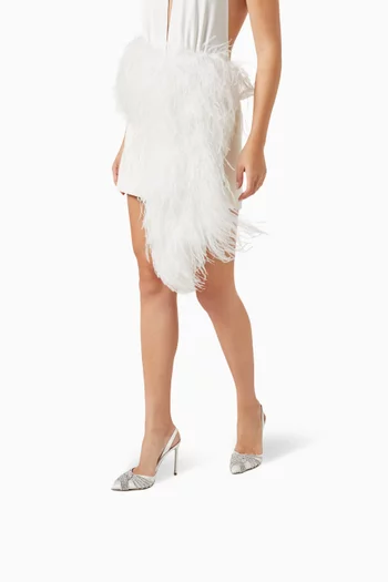 حذاء كلاسيك جاتسبي للزفاف بكعب 105 مم ستان بسير خلفي