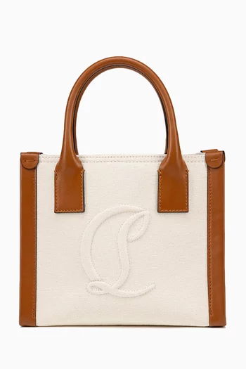 Mini By My Side Tote Bag in Canvas & Calf Leather