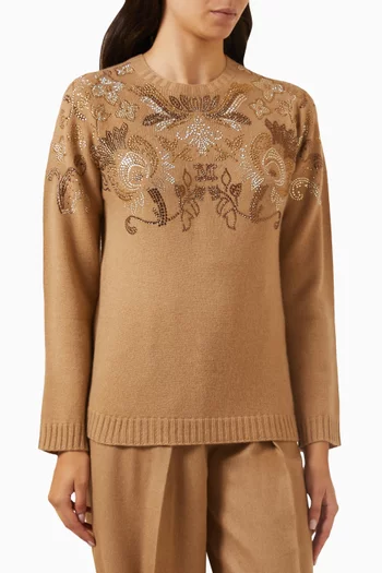 Aldeno Rhinestone-embellished Sweater in Cashmere-blend