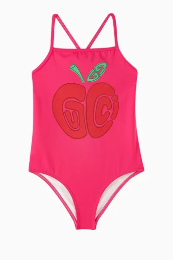 Printed One-Piece Swimsuit in Lycra