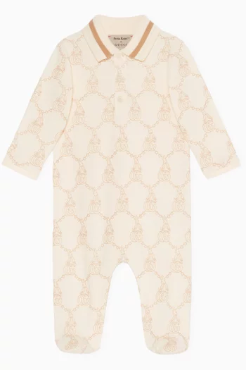 x Peter Rabbit™ All-over Logo Sleepsuit in Cotton-piquet