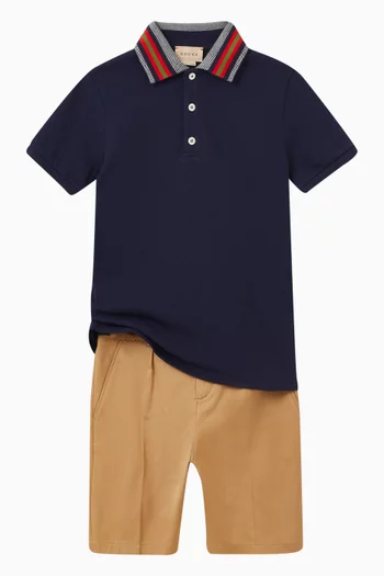 Web-stripe Shorts in Cotton