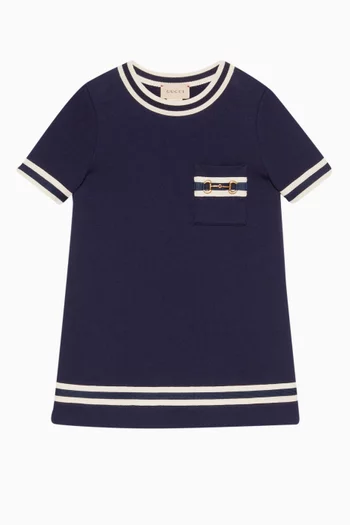 Horsebit-hardware Dress in Cotton
