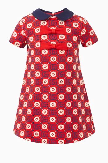 Double G-motif Dress in Cotton