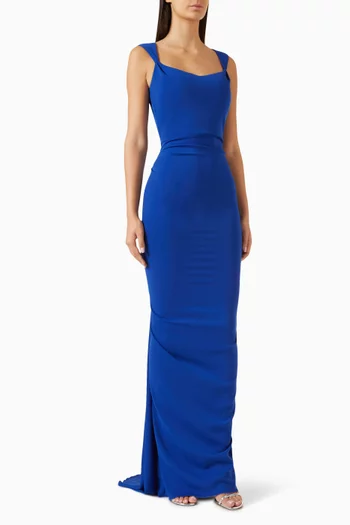 Scoop-neck Train Gown