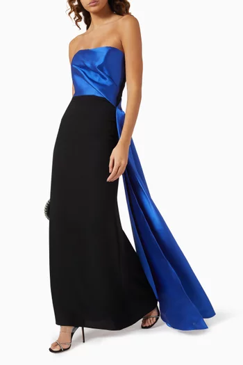 Strapless Gown in Pebble Crepe