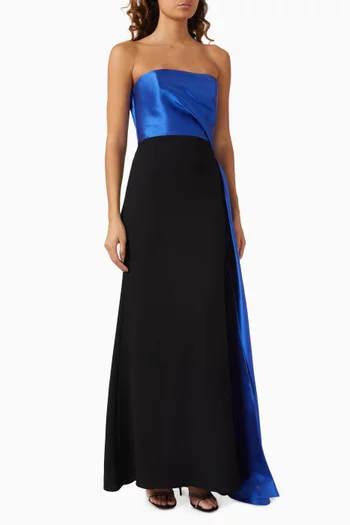 Strapless Gown in Pebble Crepe