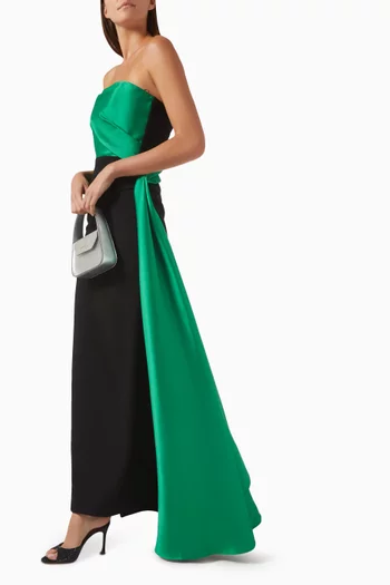 Strapless Gown in Pebble Crepe