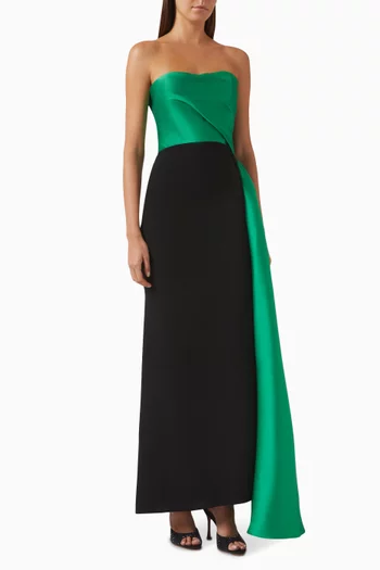 Strapless Gown in Pebble Crepe