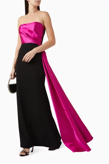 Strapless Gown in Pebble Crepe