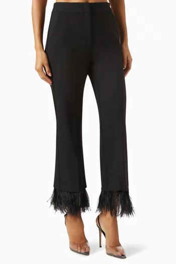 Edoardo Feather-trim Pants in Stretch-canvas