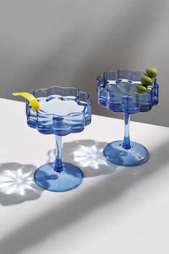 Wave Coupe in Glass, Set of 2