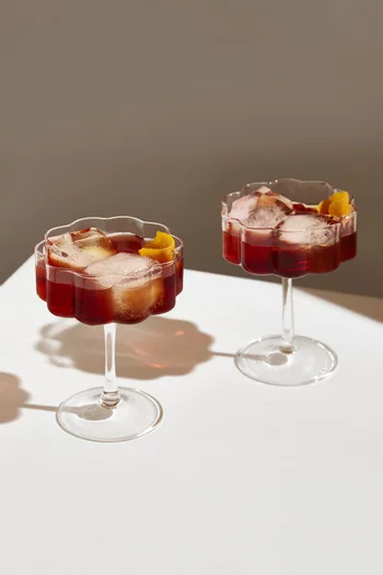 Wave Coupe in Glass, Set of 2