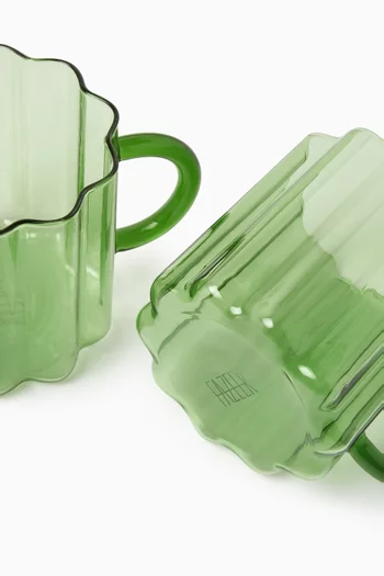 Wave Mug in Glass, Set of 2