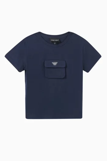Flap-pocket Logo-detail T-shirt in Cotton