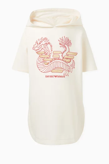 Chinese New Year Logo-print T-shirt Dress in Cotton