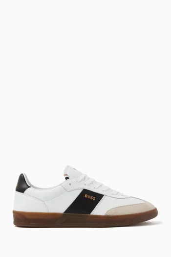 Logo Sneakers in Calf Leather & Suede